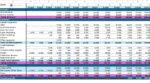 screenshot of the budget & P&L template in excel